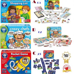 [X000047]ORCHARD- CRAZY CHEFS, SHOPPING LIST, ROCK GAME