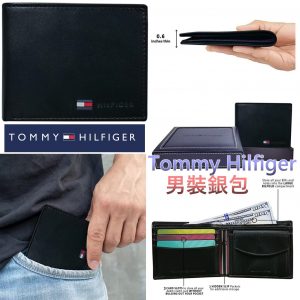 [U103221]Tommy Hilfiger Men's Leather Slim Bifold Wallet with Coin Pocket  男裝銀包