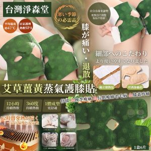 [T601293]台灣淨森堂艾草薑黃蒸氣護膝貼 (1盒6入)