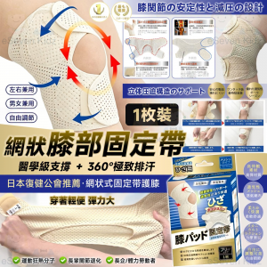 [J606241]日本網狀式固定帶護膝