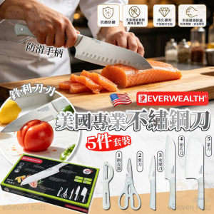 [U607232]EVERWEALTH 專業不鏽鋼刀具5 件套