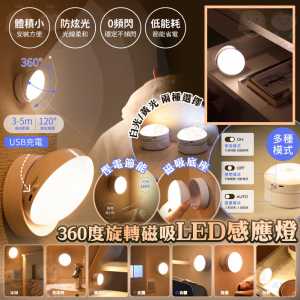 [U610313]360度旋轉磁吸LED兩用人體感應燈